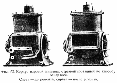 Корпус паровой машины, отремонтированный по способу Бенардоса